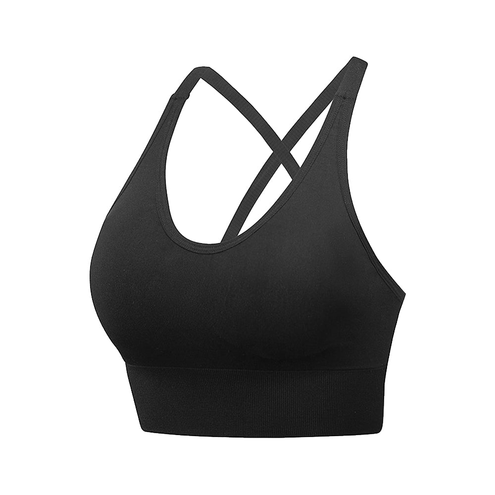 Women's Double Shoulder Strap Sports Bras Medium Impact Support Padded